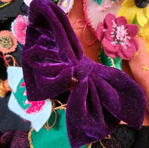 VTG Oversized Velvet Bow Phillips "Big Clip" The Madonna Bow Vintage Acc… - Picture 6 of 14